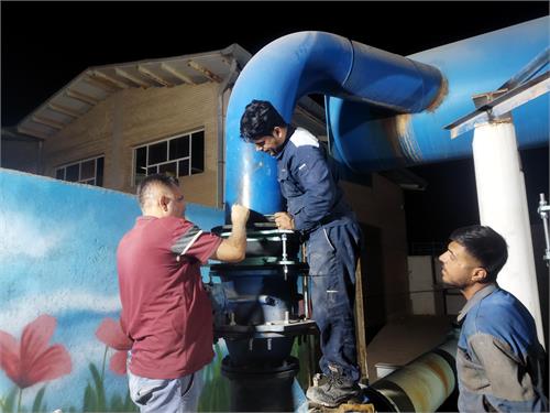 نصب لرزه‌گیر در ایستگاه‌های پمپاژ آب پاک تاسیسات طرح جامع آبادان