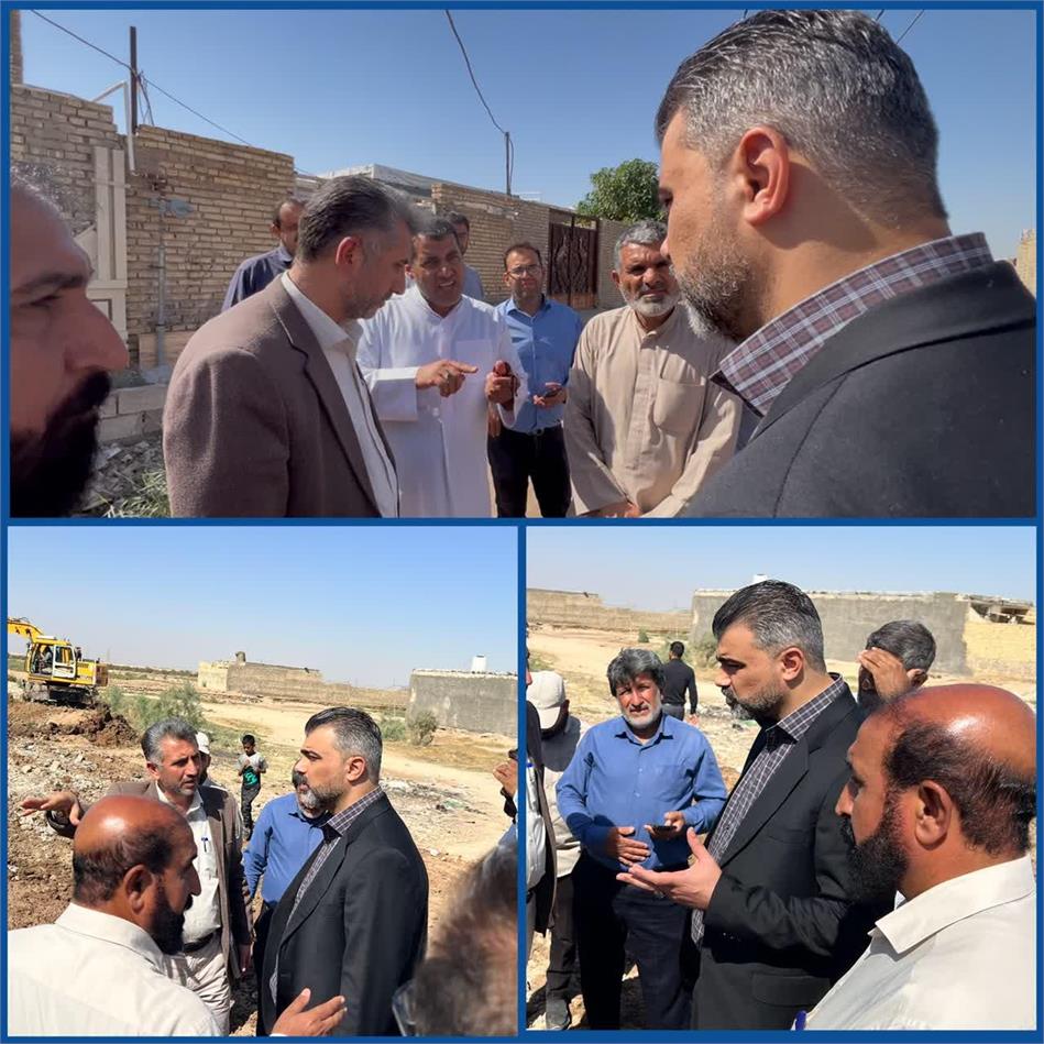 گام‌های عملی آبفا اهواز برای بهبود وضعیت آب در ملاشیه با حضور میدانی مهندس عبیداوی